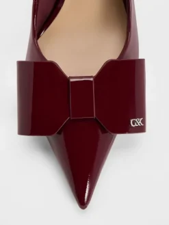 Lu Patent Leather Bow Slingback Pumps