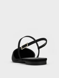 Luciana Faux Suede Pointed Slingback Flats