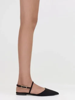 Luciana Faux Suede Pointed Slingback Flats
