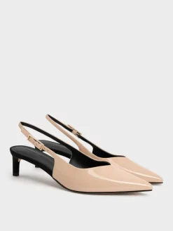 Luciana Patent Slingback Kitten Heels