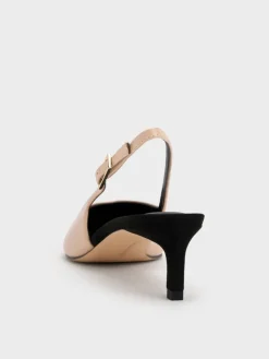 Luciana Patent Slingback Kitten Heels
