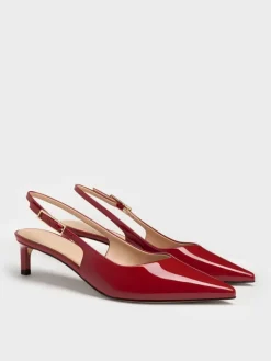 Luciana Patent Slingback Kitten Heels