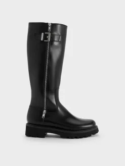 Lyndon Buckled Knee-High Boots