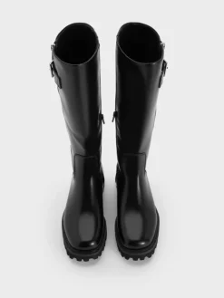 Lyndon Buckled Knee-High Boots