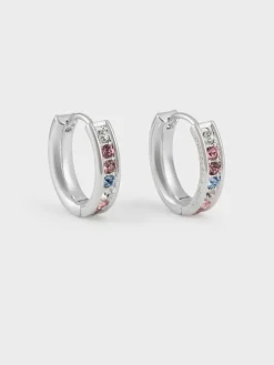 Maeve Multi-Crystal Hoop Earrings