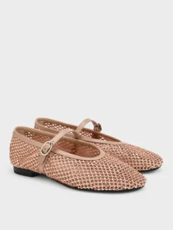 Maggie Mesh Crystal Mary Janes