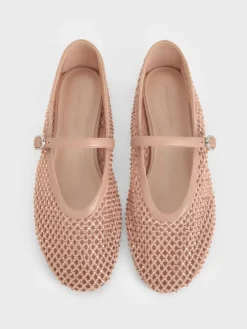 Maggie Mesh Crystal Mary Janes
