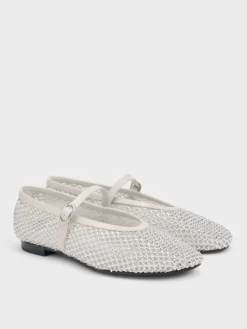 Maggie Mesh Crystal Mary Janes