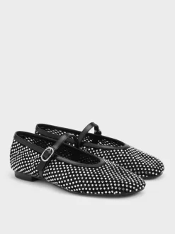 Maggie Mesh Crystal Mary Janes
