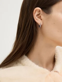 Malorie Crystal Heart Hoop Earrings