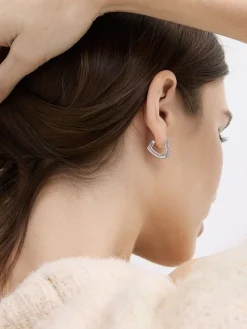 Malorie Crystal Heart Hoop Earrings