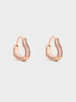 Malorie Crystal Heart Hoop Earrings