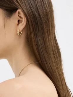 Malorie Crystal Heart Hoop Earrings