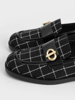Marley Tweed Metallic-Accent Loafers