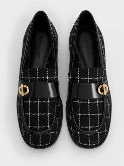 Marley Tweed Metallic-Accent Loafers