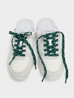 Mesh Lace-Up Sneaker Mules