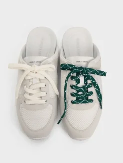 Mesh Lace-Up Sneaker Mules
