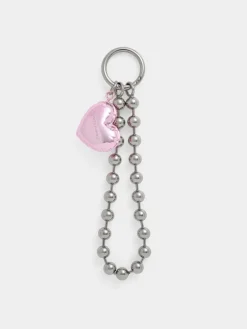 Metallic Heart Beaded Charm
