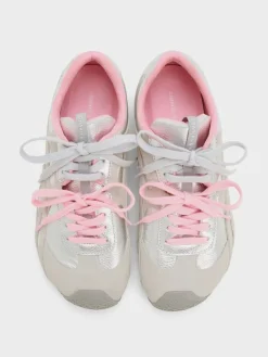 Metallic Leather & Suede Double-Lace Sneakers