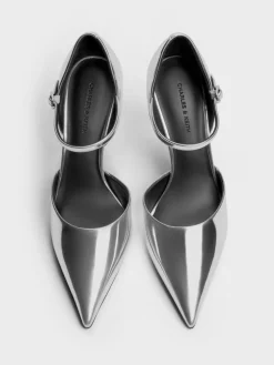 Metallic Pointed D'Orsay Stiletto Pumps