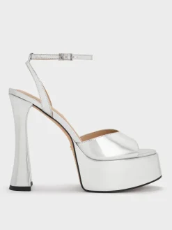 Michelle Metallic Leather Platform Sandals