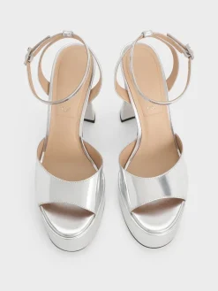 Michelle Metallic Leather Platform Sandals