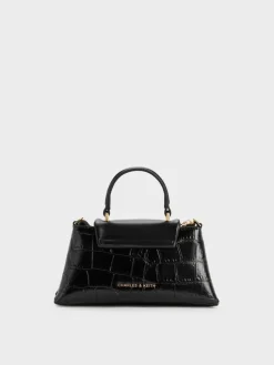 Micro Lilibet Croc-Effect Top Handle Bag