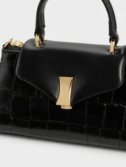 Micro Lilibet Croc-Effect Top Handle Bag