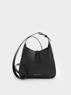 Mini Adalyn Croc-Effect Hobo Bag