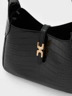 Mini Adalyn Croc-Effect Hobo Bag