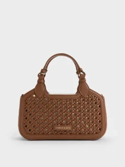 Mini Azure Woven Tote Bag