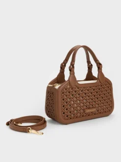 Mini Azure Woven Tote Bag