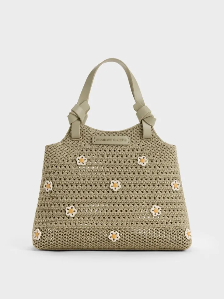 Mini Ida Flower Knitted Tote Bag