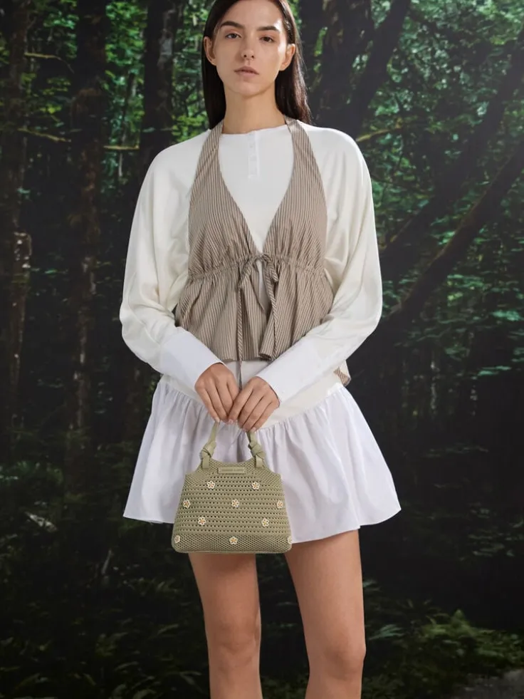 Mini Ida Flower Knitted Tote Bag
