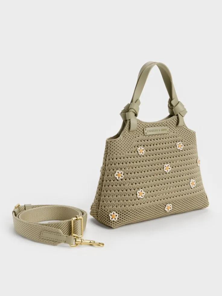Mini Ida Flower Knitted Tote Bag