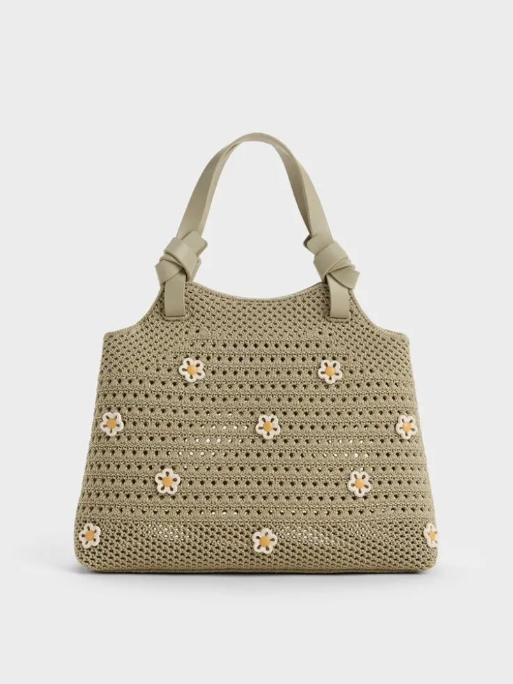 Mini Ida Flower Knitted Tote Bag