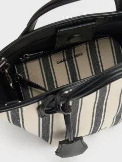 Mini Ivanna Canvas Striped Tote Bag