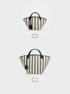 Mini Ivanna Canvas Striped Tote Bag
