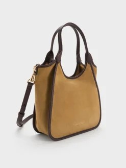 Mini Sianna Contrast-Trim Tote Bag