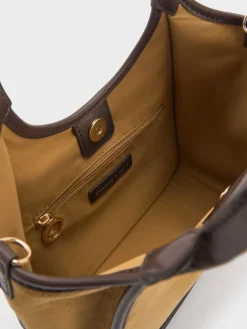 Mini Sianna Contrast-Trim Tote Bag