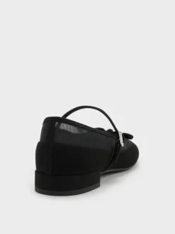 Mulligan Faux Suede & Mesh Mary Janes