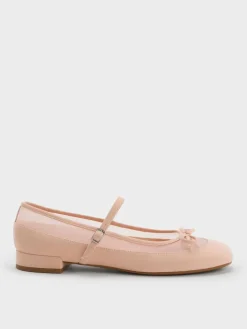 Mulligan Faux Suede & Mesh Mary Janes