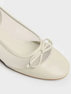 Mulligan Mesh Bow Slingback Pumps