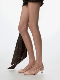 Mulligan Mesh Bow Slingback Pumps