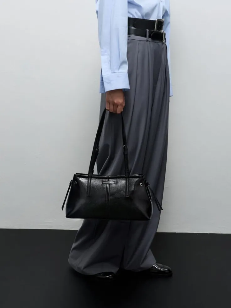 Noane Elongated-Handle Shoulder Bag