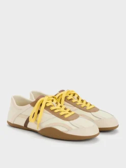 Nylon & Leather Sneakers