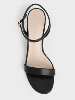 Oleana Clear Trapeze Heel Sandals