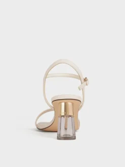 Oleana Clear Trapeze Heel Sandals