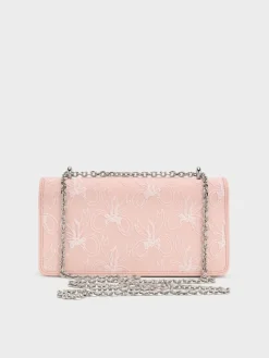 Paffuto Embroidered-Mesh Wallet On Chain