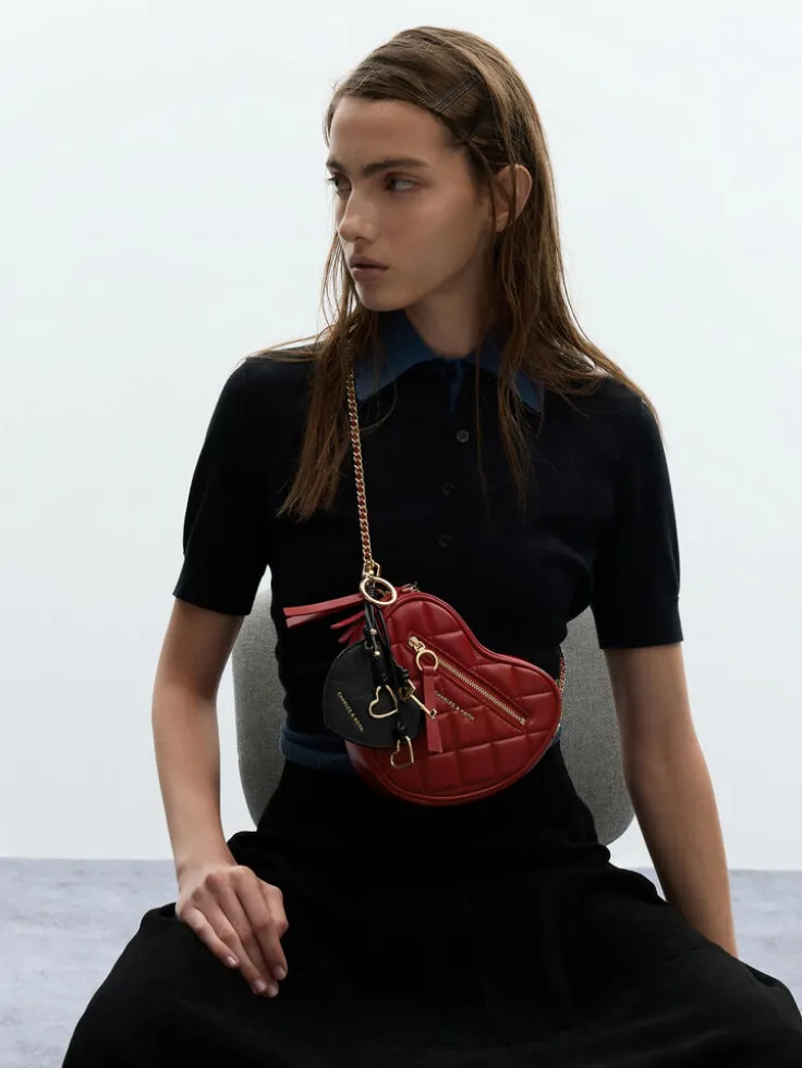 Paffuto Quilted Heart Crossbody Bag